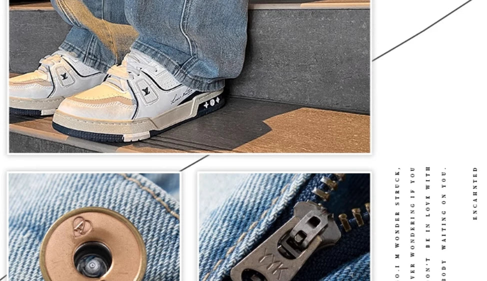 Patchwork Yellow Stripe Jeans