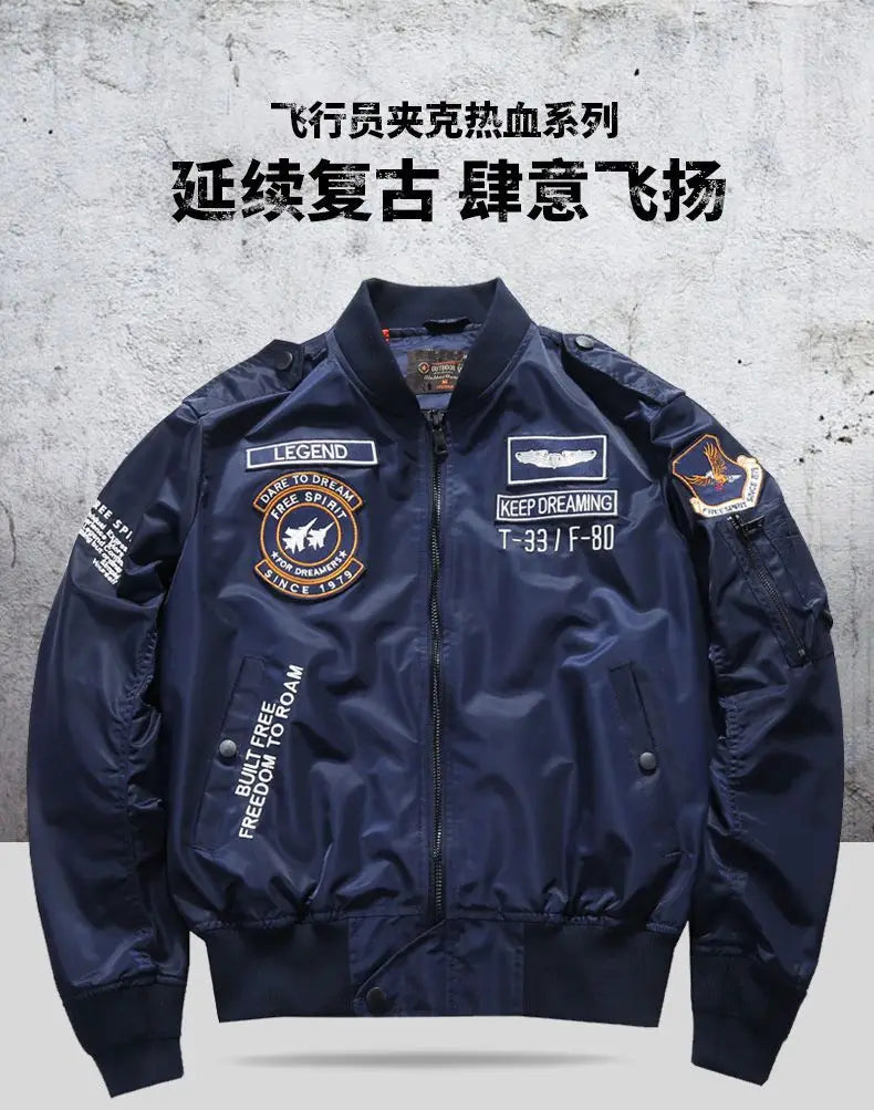 Aviation Embroidered Bomber Jacket