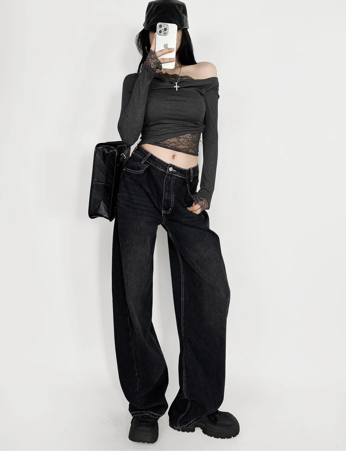 Cow Print Baggy Jeans