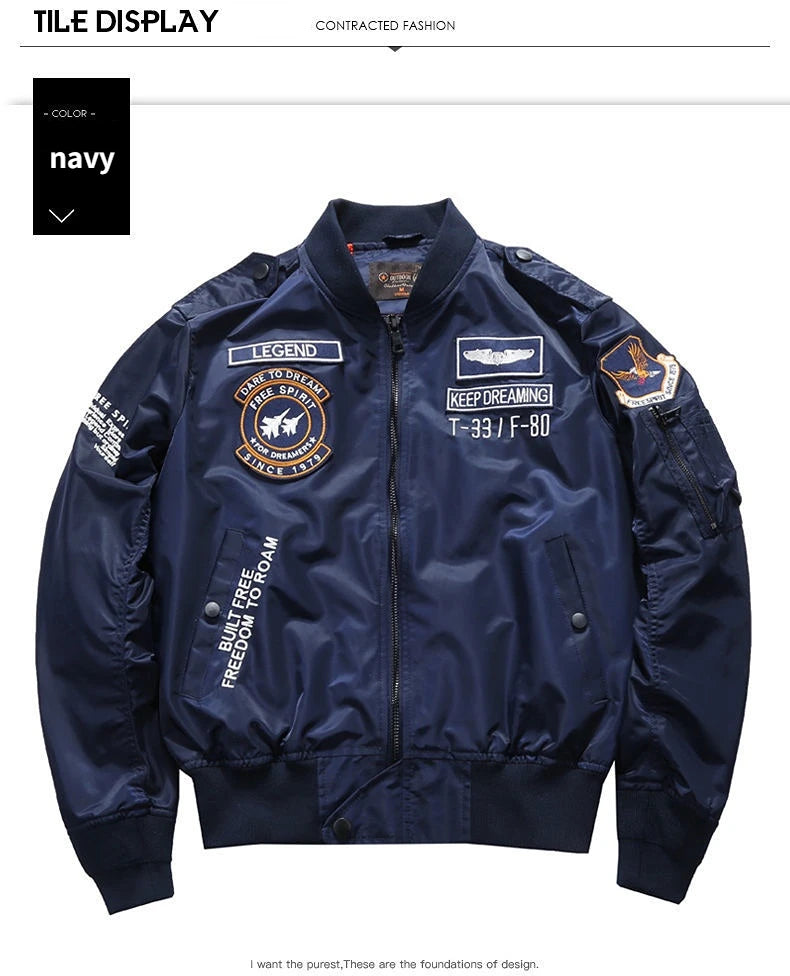 Aviation Embroidered Bomber Jacket