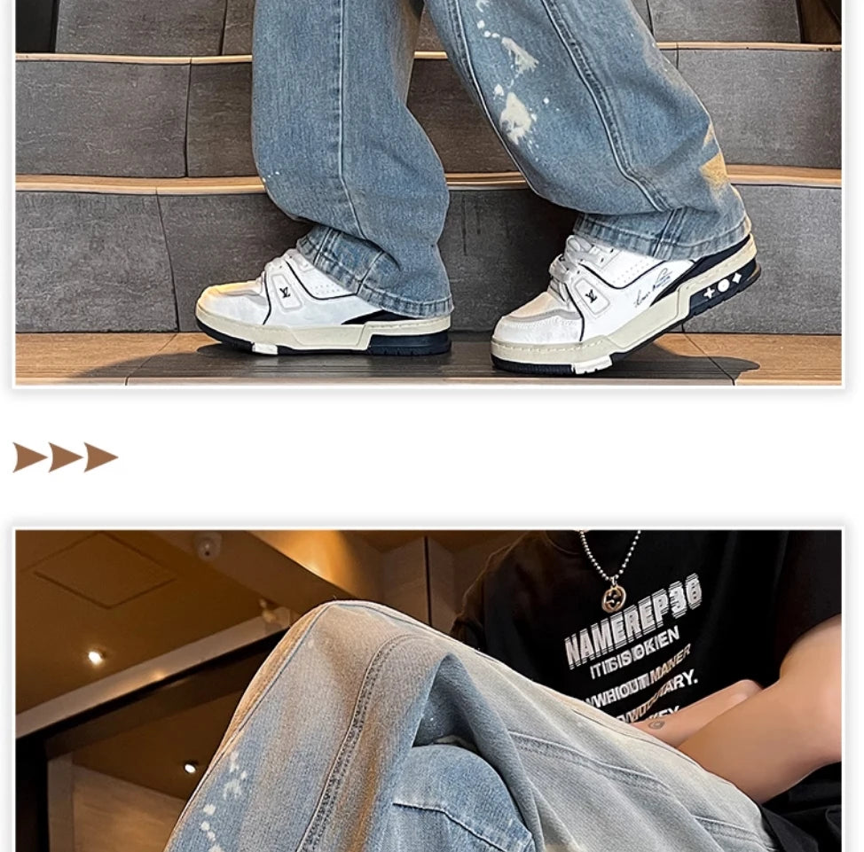 Patchwork Yellow Stripe Jeans
