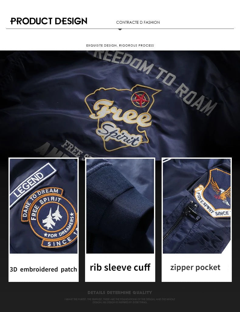 Aviation Embroidered Bomber Jacket