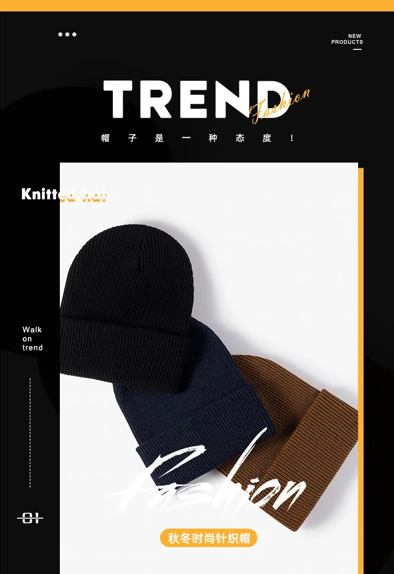Black Knit Winter Beanie
