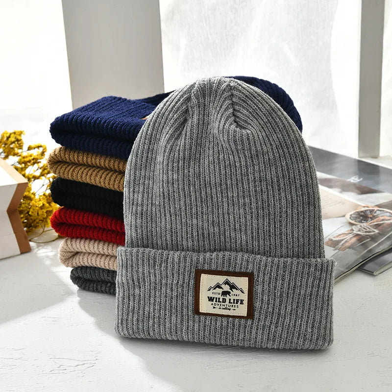 Striped Knit Slouchy Beanie