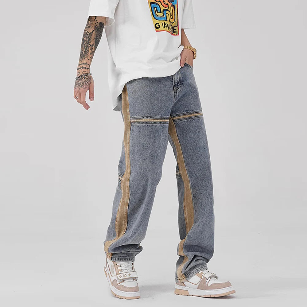 Drawstring Wide Leg Denim Pants