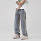 Drawstring Wide Leg Denim Pants