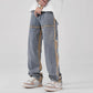 Drawstring Wide Leg Denim Pants