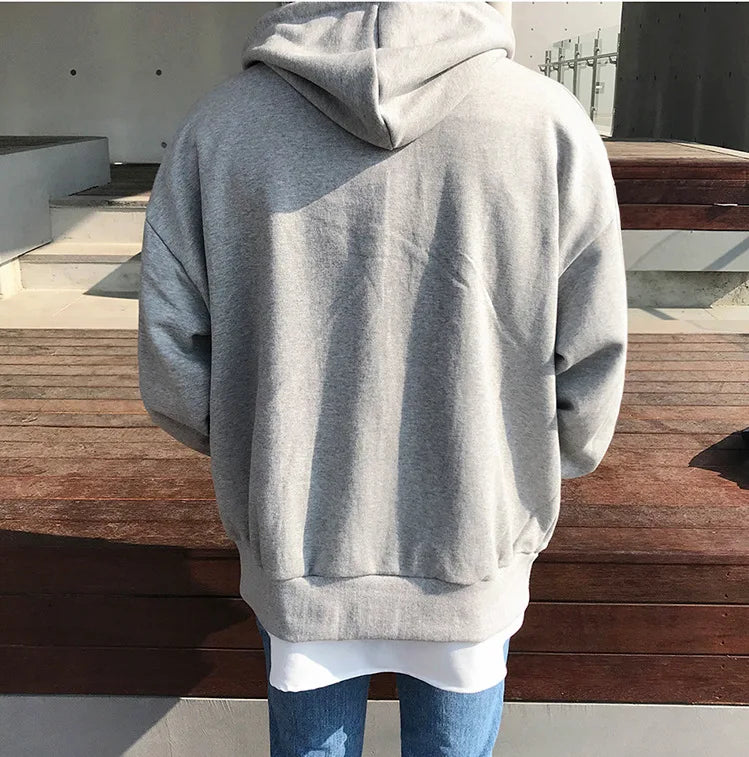 Patterned Oversized Zip Hoodie