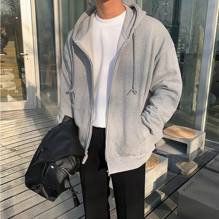 Patterned Oversized Zip Hoodie