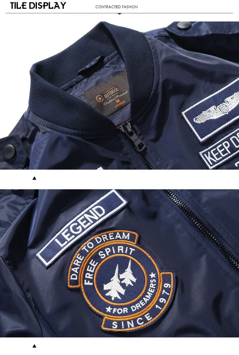 Aviation Embroidered Bomber Jacket