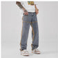 Drawstring Wide Leg Denim Pants