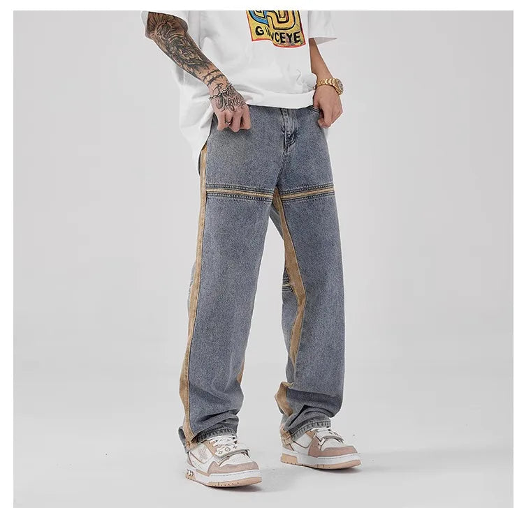 Drawstring Wide Leg Denim Pants