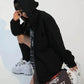 Patterned Oversized Zip Hoodie