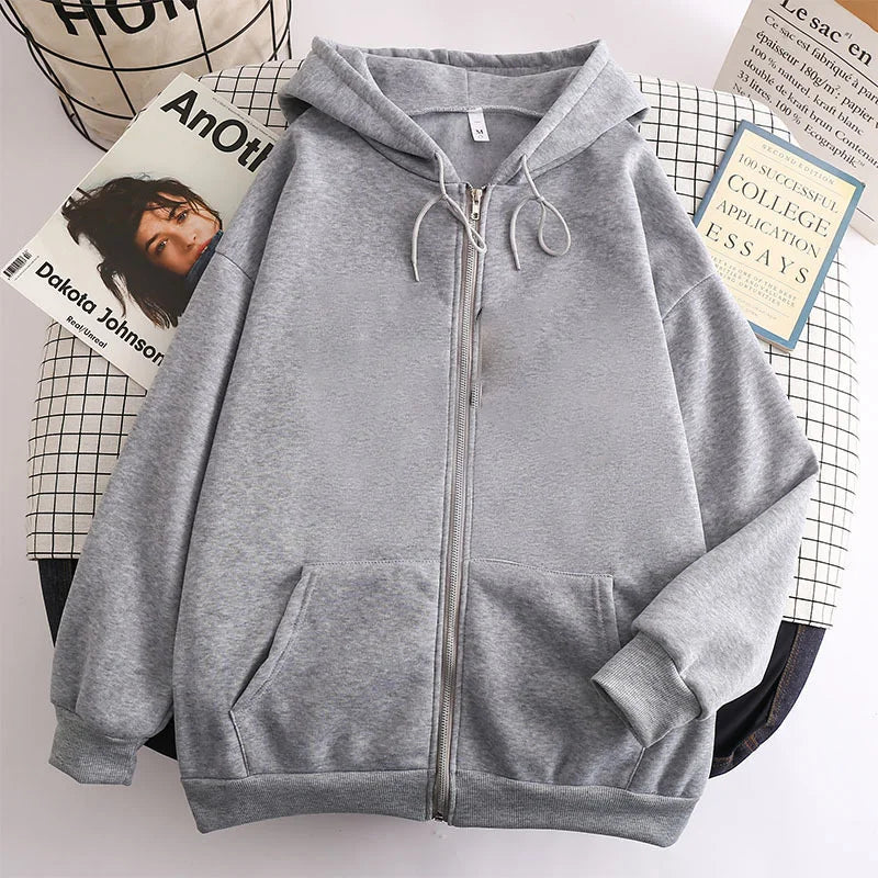 Patterned Oversized Zip Hoodie