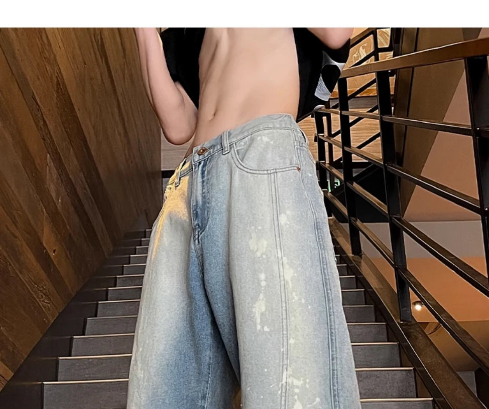 Patchwork Yellow Stripe Jeans