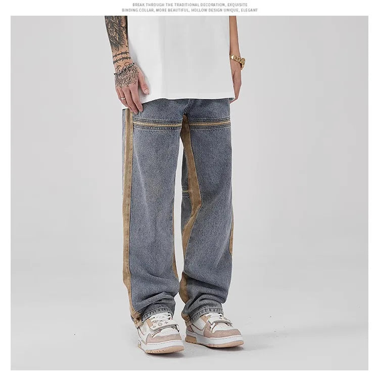 Drawstring Wide Leg Denim Pants