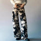 Patchwork Wide Leg Denim Pants