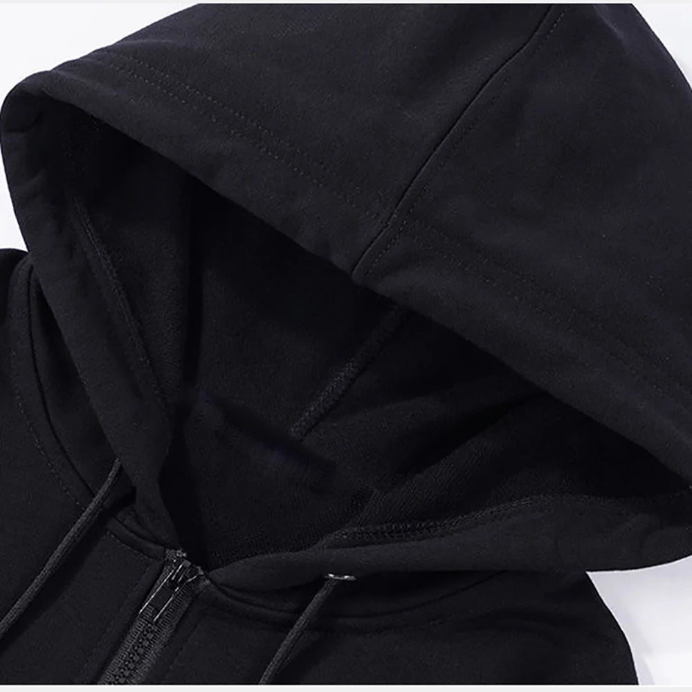 Patterned Oversized Zip Hoodie