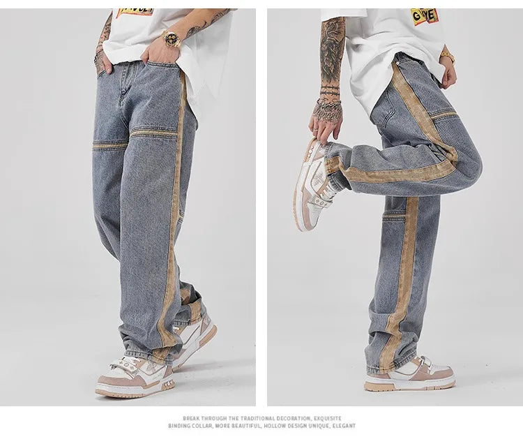 Drawstring Wide Leg Denim Pants