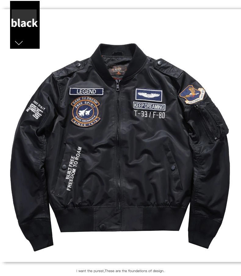 Aviation Embroidered Bomber Jacket