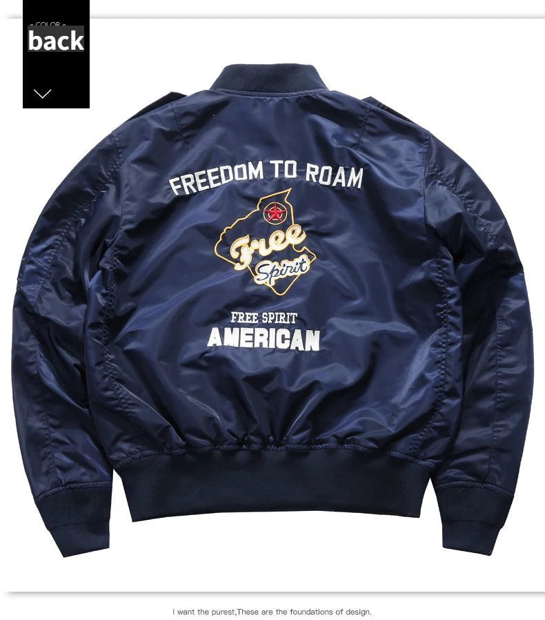 Aviation Embroidered Bomber Jacket