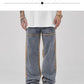 Drawstring Wide Leg Denim Pants