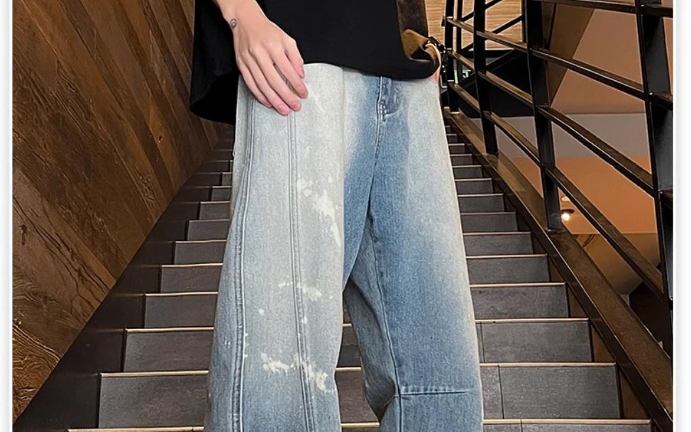 Patchwork Yellow Stripe Jeans