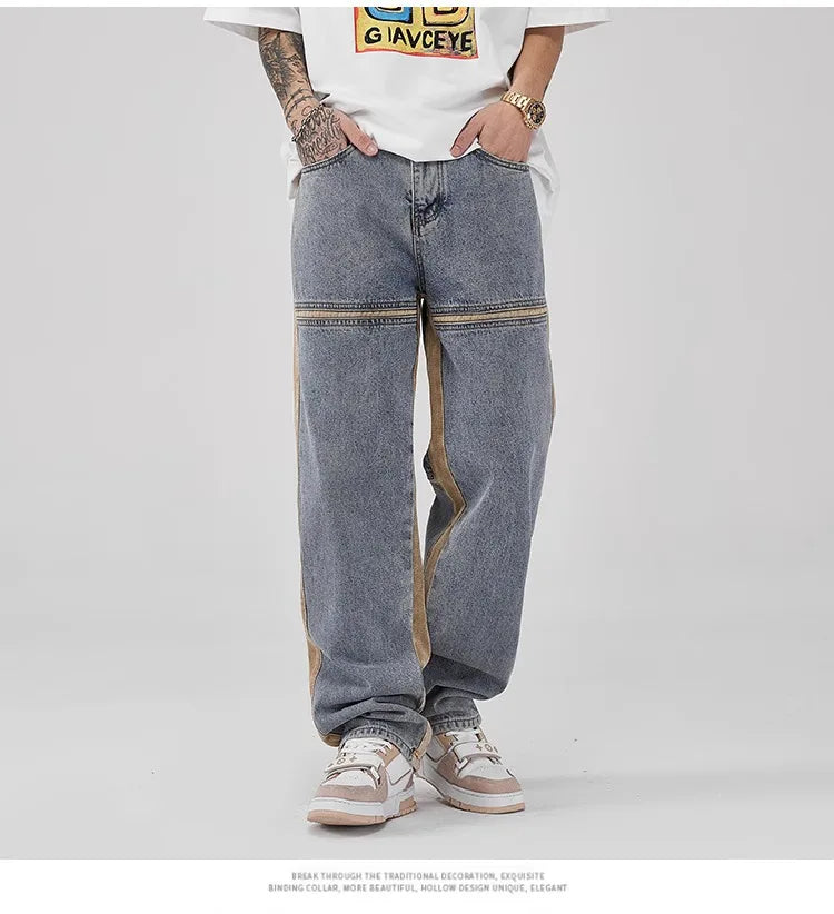 Drawstring Wide Leg Denim Pants