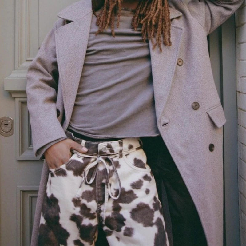 Patchwork Wide Leg Denim Pants