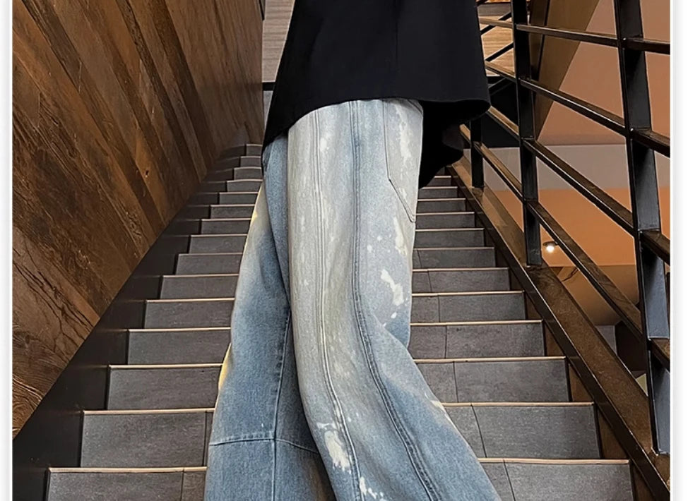 Patchwork Yellow Stripe Jeans