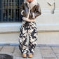 Patchwork Wide Leg Denim Pants