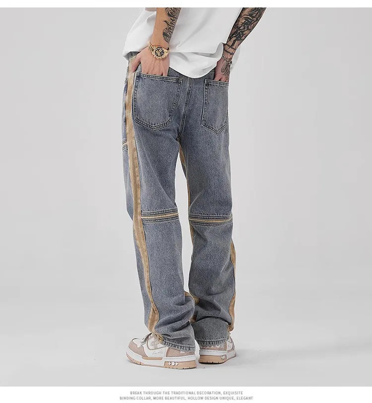 Drawstring Wide Leg Denim Pants