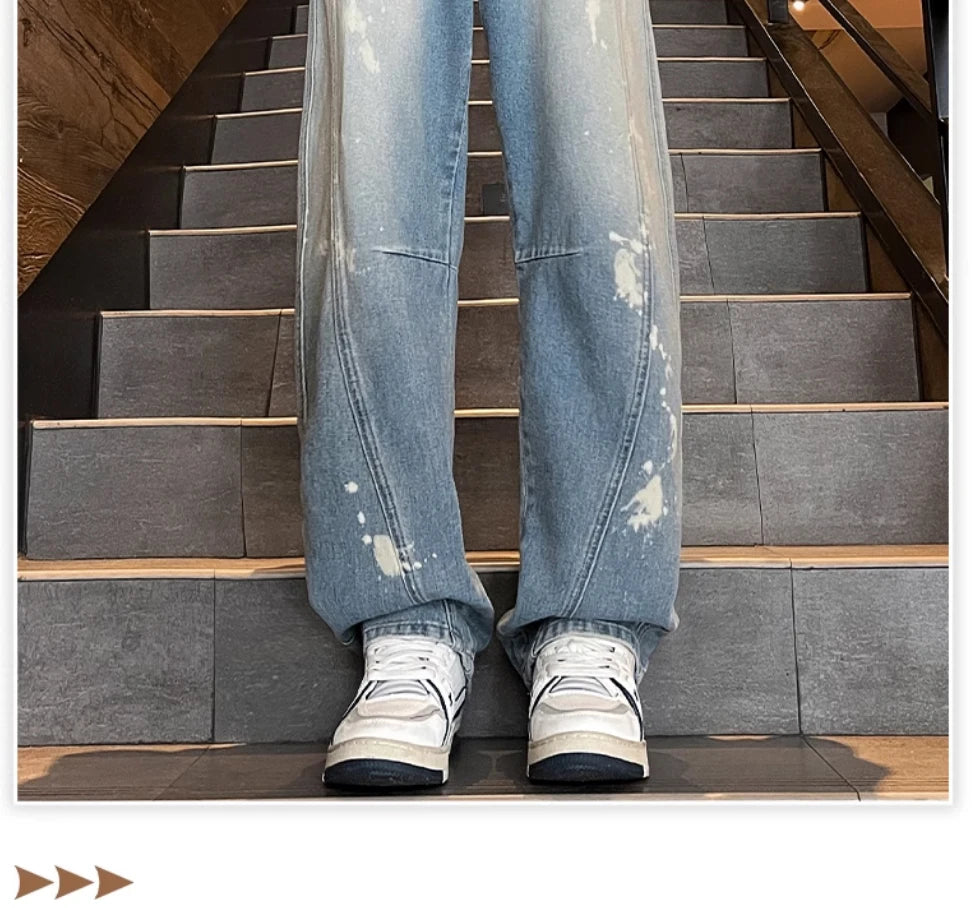 Patchwork Yellow Stripe Jeans