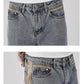 Drawstring Wide Leg Denim Pants