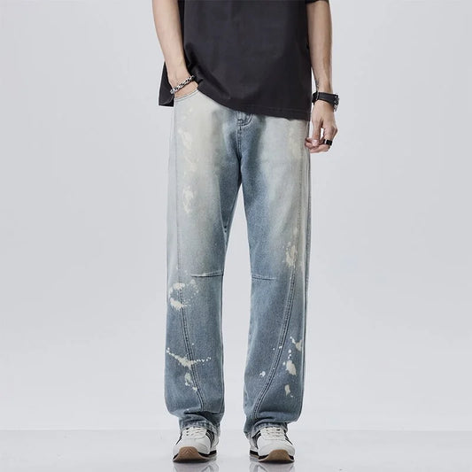 Patchwork Yellow Stripe Jeans