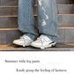 Patchwork Yellow Stripe Jeans