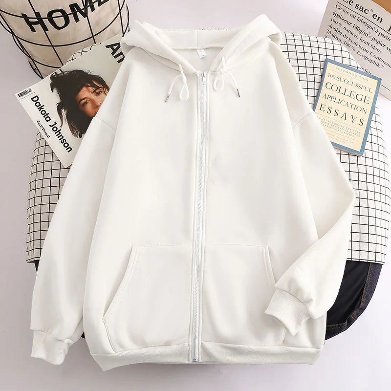 Patterned Oversized Zip Hoodie