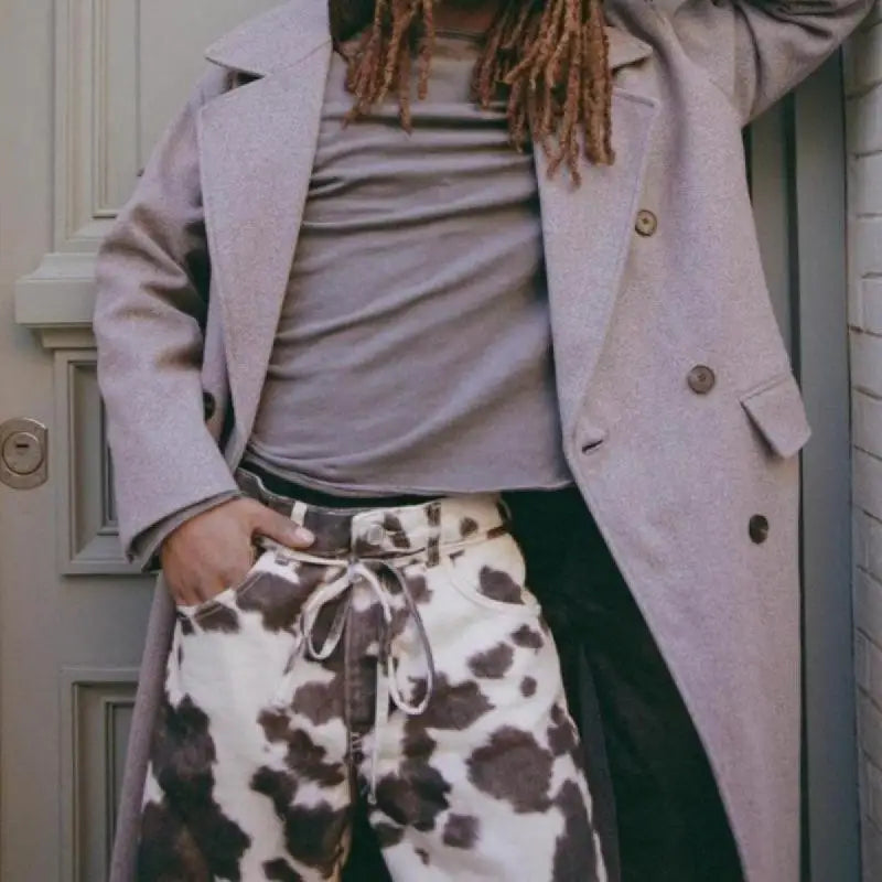 Patchwork Wide Leg Denim Pants