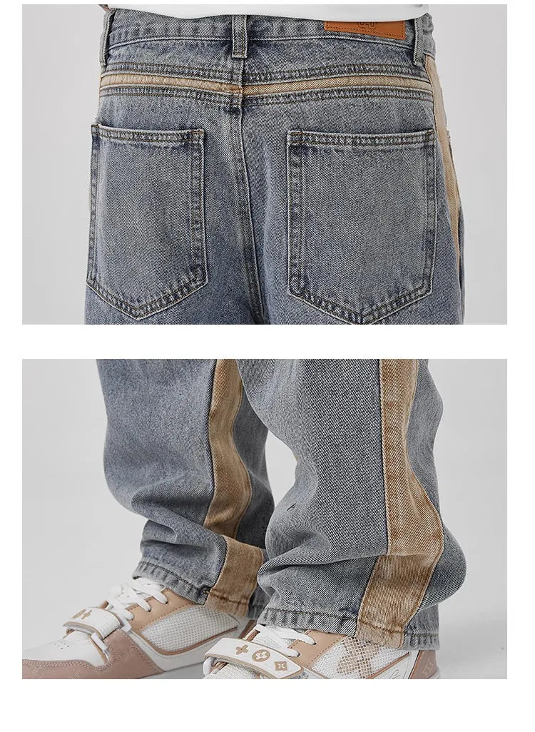 Drawstring Wide Leg Denim Pants