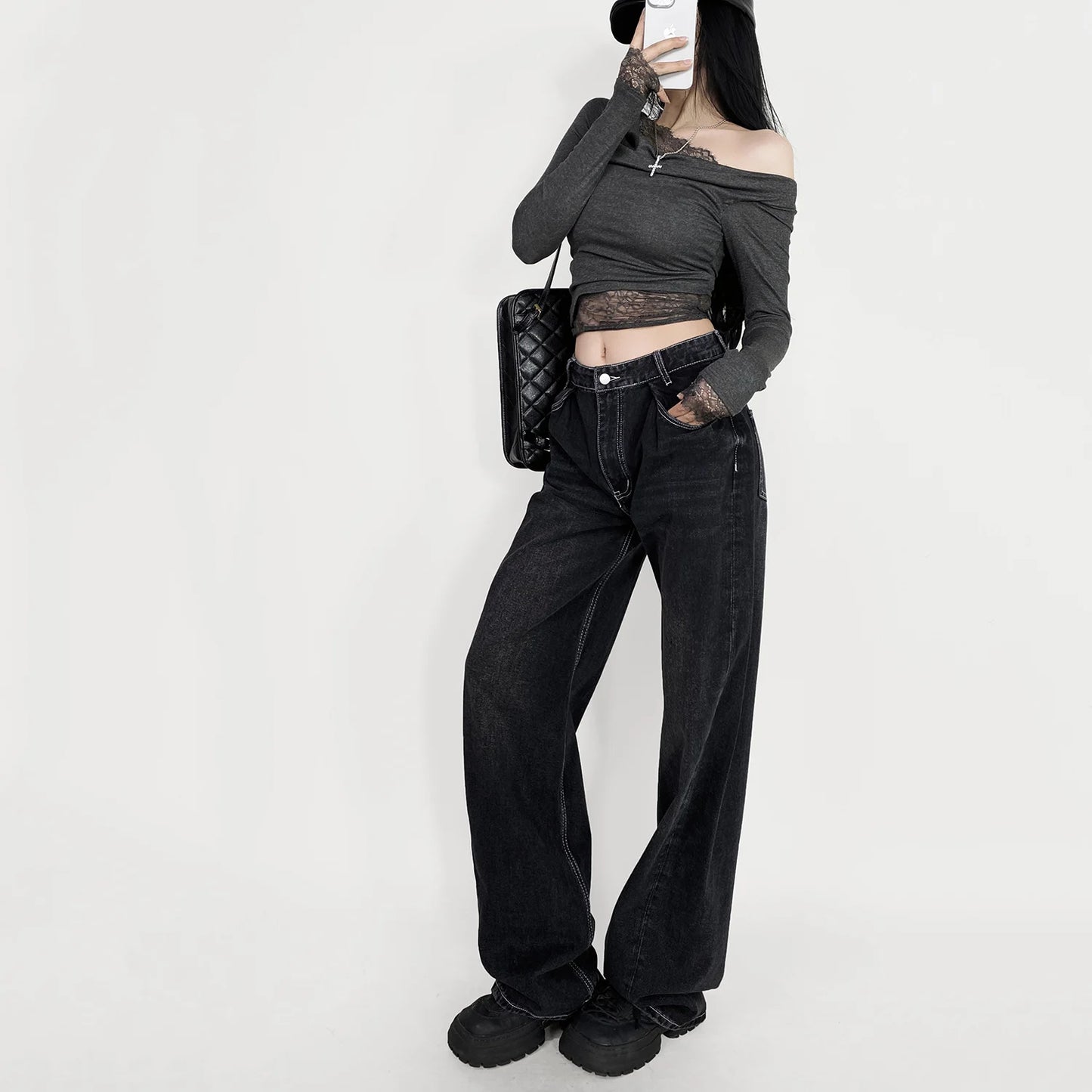 Cow Print Baggy Jeans