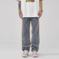 Drawstring Wide Leg Denim Pants