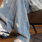 Patchwork Yellow Stripe Jeans