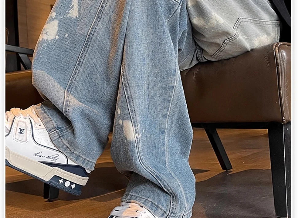 Patchwork Yellow Stripe Jeans