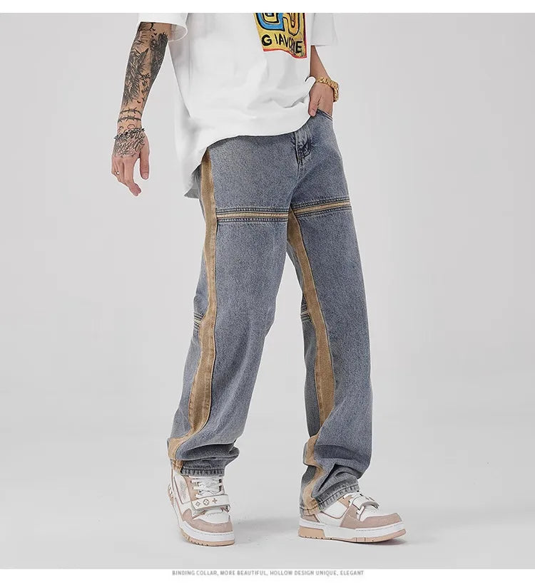 Drawstring Wide Leg Denim Pants