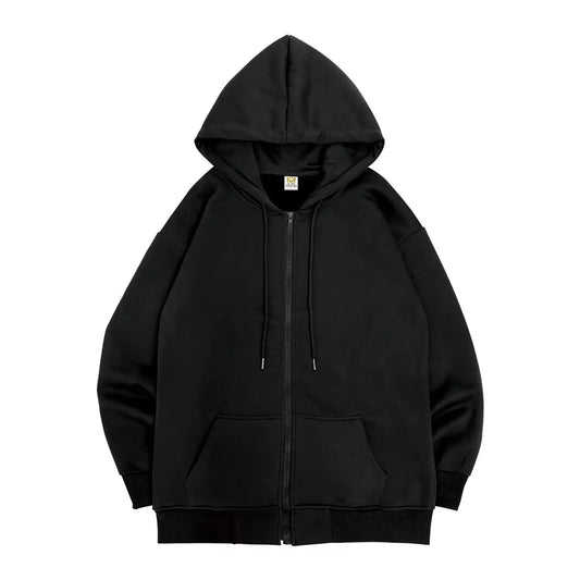 Patterned Oversized Zip Hoodie