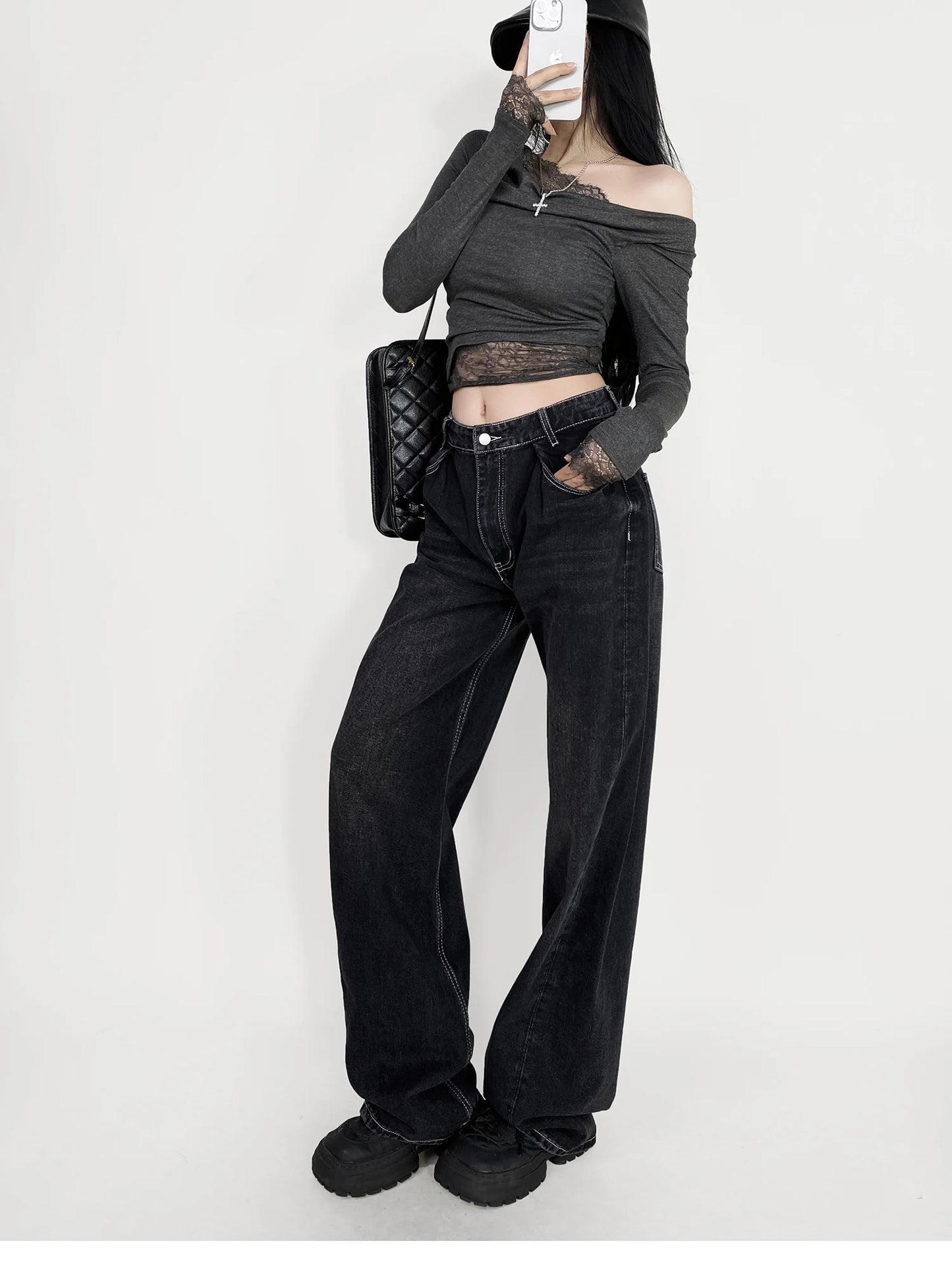 Cow Print Baggy Jeans