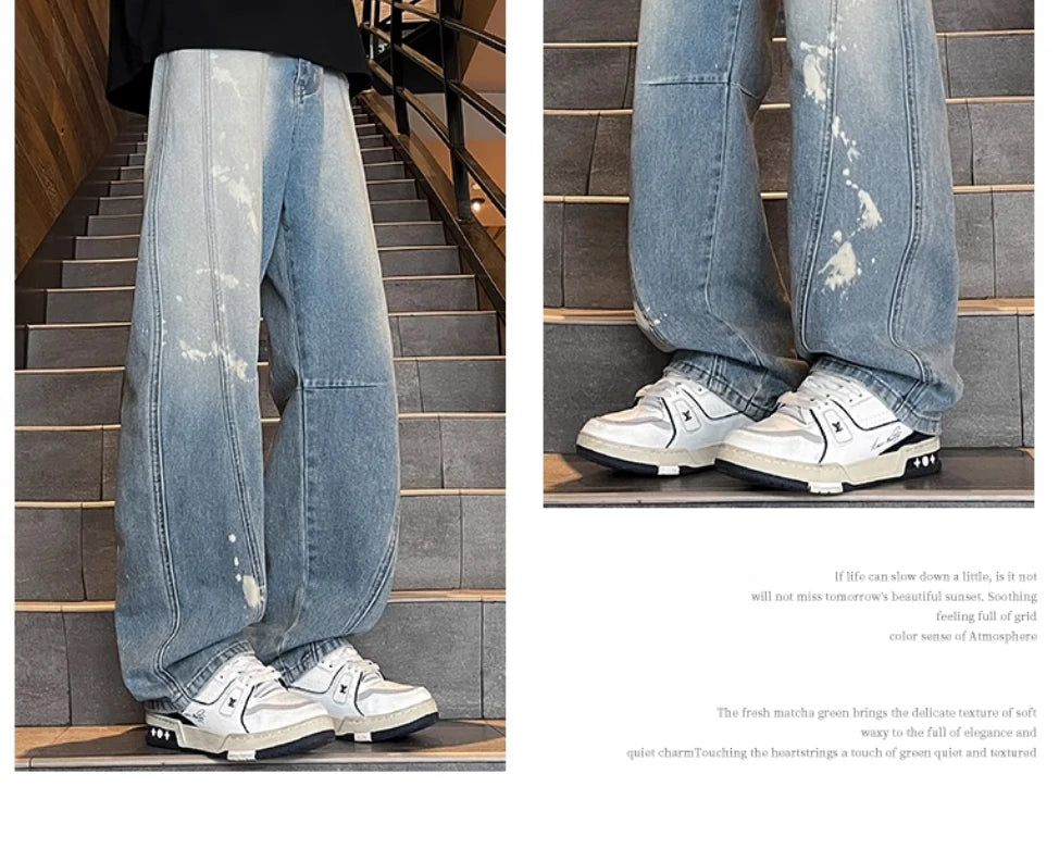 Patchwork Yellow Stripe Jeans