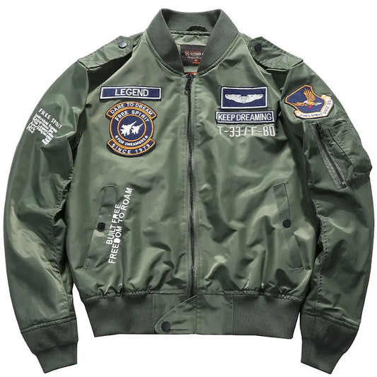 Aviation Embroidered Bomber Jacket