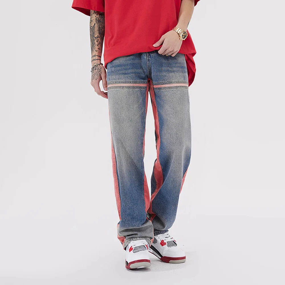 Drawstring Wide Leg Denim Pants