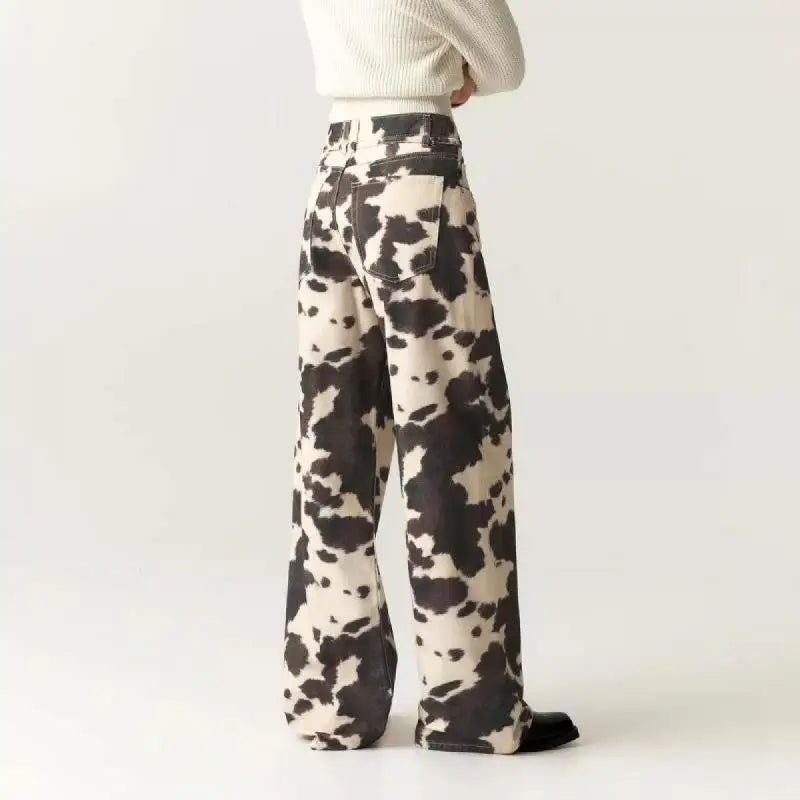 Patchwork Wide Leg Denim Pants